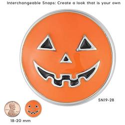 Ginger Snaps Orange Pumpkin Charm Accessory | Interchangeable, Customizable & Adjustable Snap Jewelry Collection | Button Charms for Necklaces, Bracelets & Rings | Standard Size | SN19-28