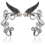 Elf Ear Cuffs Handmade Clip-on Earrings Hollowed Flower Leaf Wing Tassel Filigree Elven Handcraft Fairy Cuff Wrap Earrings for Women Girls Fantasy Halloween Costume, Cosplay, Wedding Jewelry