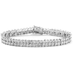 Mariell Silver Platinum Cubic Zirconia Tennis Bracelet for Women - Bridal, Wedding or Everyday Jewelry