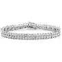 Mariell Silver Platinum Cubic Zirconia Tennis Bracelet for Women - Bridal, Wedding or Everyday Jewelry Mariell Silver Platinum Cubic Zirconia Tennis Bracelet for Women - Bridal, Wedding or Everyday Jewelry