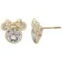Disney Jewelry Mickey or Minnie Mouse 10k Yellow Gold Cubic Zirconia Stud Earrings