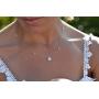 espere Sterling Silver Waterdrop Pear Shape Pendant Droplet Necklace
