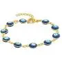 EDFORCE Stainless Steel Womens Charm Bracelet Enamel Evil Eye Protection Link Chain Adjustable, 7''+1'' Extender EDFORCE Stainless Steel Womens Charm Bracelet Enamel Evil Eye Protection Link Chain Adjustable, 7''+1'' Extender