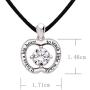 ALOV Jewelry Sterling Silver ''It takes a big heart to teach little minds'' Cubic Zirconia Apple Pendant Necklace for Teacher
