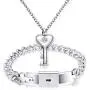 Lock and Key Necklace for Couples Stainless Steel Love Heart Matching Couples Necklaces for Boyfriend and Girlfriend Him Her Set Idea Valentines Day Present with Box Lock and Key Necklace for Couples Stainless Steel Love Heart Matching Couples Necklaces for Boyfriend and Girlfriend Him Her Set Idea Valentines Day Present with Box