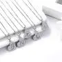 Initial Letter Necklace/Earrings 925 Sterling Silver 26 A-Z English Alphabet Fashion Name Pendant/Studs Earrings Crystal Cubic Zironia Jewelry