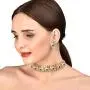 Touchstone Indian Bollywood Gorgeous Intricate Workmanship Mughal White Colorful Rhinestone Crystal Wedding Designer Jewelry Choker Necklace Set in Gold and Silver Tone for Women. Touchstone Indian Bollywood Gorgeous Intricate Workmanship Mughal White Colorful Rhinestone Crystal Wedding Designer Jewelry Choker Necklace Set in Gold and Silver Tone for Women.