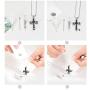 Cremation Jewelry Black Cross Urn Pendant Keepsake Memorial Necklace