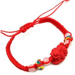 MANRUO The Best Feng Shui Red String Bracelet with Cinnabar Pi Xiu/Pi Yao Lucky Wealthy Amulet Brecelet Jewelry