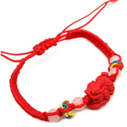 MANRUO The Best Feng Shui Red String Bracelet with Cinnabar Pi Xiu/Pi Yao Lucky Wealthy Amulet Brecelet Jewelry