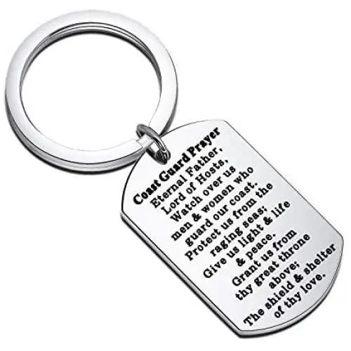 WUSUANED Coast Guard Gift Coast Guard Prayer Keychain Military Jewelry Deployment Gift