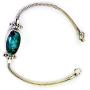 55Carat Natural Oval Cut Cabochon Turquoise Bracelet Bold Look 925 Sterling Silver for Gift Length 6.5-8 Inches