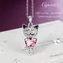 Caperci Cute Lucky Cat Swarovski Crystal Pendant Necklace - Best Christmas Jewelry Gifts for Daughter and Girls
