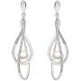 EVER FAITH Womens Austrian Crystal Simulated Pearl Twist Chandelier Teardrop Dangle Earrings Clear