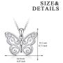 Filigree Butterfly Necklace Sterling Silver Celtic Knot Pendant Cute Animal Jewelry Birthday Gift for Women Teen Daughter Animal Lover 18''+2'' Extension Chain