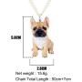 DUOWEI Acrylic Cute French Bulldog Pug Dog Necklace Anime Halloween Pendant Jewelry for Women Teen Girls Charms Gifts
