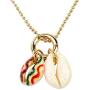 The Woos Layered Simulated Chain Choker Shell Map Heart Crystal Pendant Necklace Hollow Out Round Circle Punk Chunky Gold Long Chain Statement Choker Necklace for Women Girls Jewelry