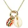 The Woos Layered Simulated Chain Choker Shell Map Heart Crystal Pendant Necklace Hollow Out Round Circle Punk Chunky Gold Long Chain Statement Choker Necklace for Women Girls Jewelry