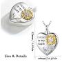 EUDORA Personalized Sunflower Cremation Necklace, Sterling Silver You are My Sunshine Heart-shape Custom Urn Engraved Memorial Jewelry for Ashes, 20 inches Chain