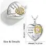 EUDORA Personalized Sunflower Cremation Necklace, Sterling Silver You are My Sunshine Heart-shape Custom Urn Engraved Memorial Jewelry for Ashes, 20 inches Chain EUDORA Personalized Sunflower Cremation Necklace, Sterling Silver You are My Sunshine Heart-shape Custom Urn Engraved Memorial Jewelry for Ashes, 20 inches Chain