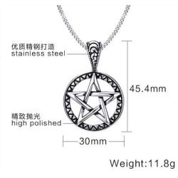 VNOX Stainless Steel Pentagram Pendant Necklace for Men Women Wiccan Jewelry