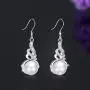 925 Sterling Silver Pearl Drop Earring White Pearl Dangle Earrings with Angel Wing Cubic Zirconia Silver Dangle Earring for Women 925 Sterling Silver Pearl Drop Earring White Pearl Dangle Earrings with Angel Wing Cubic Zirconia Silver Dangle Earring for Women