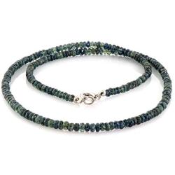 NirvanaIN Malagasy Green Sapphire Faceted Rondelles Necklace,Green Sapphire Jewelry, Gemstone Beads Necklace, Beaded Necklace For Her, Party Necklace