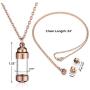 Zysta Personalized Engraving Acrylic Cylinder Urn Necklaces for Ashes Clear Glass Tube Vial Creamation Necklace Custom Ash Urns Locket Pendant Keepsake Memorial Jewelry