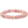 TOMAY 2021 New Natural Stone Semi Precious 0.3inch Valentines Day Gift Gorgeous Pink Healing Crystal Bracelet for Women Healing Stretch Beaded Adjustable Macrame Cure Yoga Girls