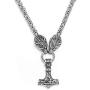 Viking Stainless Steel Necklace, Handmade Heavy Duty Chain with Pendant Necklace