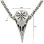 CANNE Viking Necklace Compass Raven Pendant Nordic Style Antique Silver Metal Chain Crow
