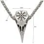 CANNE Viking Necklace Compass Raven Pendant Nordic Style Antique Silver Metal Chain Crow