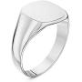 LANDA JEWEL Unisex Sterling Silver Cushion or Oval Shape Heavy Weight Polished Signet Ring