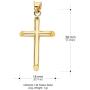 Ioka - 14K Yellow Gold Classic Tube Cross Religious Polished Charm Pendant For Chain
