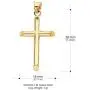 Ioka - 14K Yellow Gold Classic Tube Cross Religious Polished Charm Pendant For Chain Ioka - 14K Yellow Gold Classic Tube Cross Religious Polished Charm Pendant For Chain