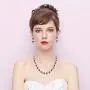 BriLove Womens Wedding Bridal CZ Multi Emerald Cut Halo Collar Necklace Tennis Bracelet Dangle Earrings Set BriLove Womens Wedding Bridal CZ Multi Emerald Cut Halo Collar Necklace Tennis Bracelet Dangle Earrings Set