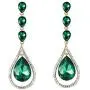 Scarlvambo Wedding Dangle Earrings Chandelier Womens Austrian Crystal Pierced Gold-Tone Emerald Color Scarlvambo Wedding Dangle Earrings Chandelier Womens Austrian Crystal Pierced Gold-Tone Emerald Color