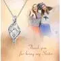 Sllaiss Sterling Silver Engraved “Always My Sister Forever My Friend” Zirconia Pendant Necklace for Women Girls, Sister’s/Friends’ Birthday Gifts, Set with Swarovski Zirconia