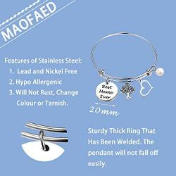 MAOFAED Meme Gift Bracelet Gift for Meme Best Meme Ever Grandma Expandable Wire Bangle Bracelet Grandma Gift