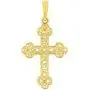 14k Yellow Gold Textured Filigree Eastern Orthodox Cross Pendant (Medium) 14k Yellow Gold Textured Filigree Eastern Orthodox Cross Pendant (Medium)