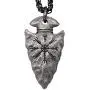 HAQUIL Viking Jewelry Alloy Aegishjalmr Helm of Awe Norse Talisman Pendant Necklace for Men and Women, 19.7'' HAQUIL Viking Jewelry Alloy Aegishjalmr Helm of Awe Norse Talisman Pendant Necklace for Men and Women, 19.7''