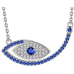 Aurora Tears 925 Sterling Silver Evil Eye Necklace/Ring Women Amulet Jewelry Crystal Lucky Proective Eyes Birthday Jewellery