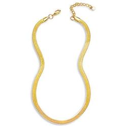 Reoxvo 18K Gold Chain Necklaces for Women | Flat Herringbone Snake Chain Necklace(5mm)