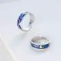 YONYou 2pcs S925 Sterling Silver Rings Van Goghs Sky Design Handmade Unique Blue Open Band Ring Promise Ring Size 5-9.5 Jewelry Gift for Women and Girls-Adjustable Size YONYou 2pcs S925 Sterling Silver Rings Van Goghs Sky Design Handmade Unique Blue Open Band Ring Promise Ring Size 5-9.5 Jewelry Gift for Women and Girls-Adjustable Size