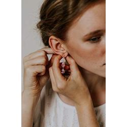 SWEETV Slender Teardrop Cubic Zirconia Chandelier Dangle Earrings- Bridal Wedding Jewelry Style for Brides,Bridesmaids