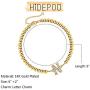 Hidepoo Initial Beaded Bracelets for Women, 14K Gold Plated Dainty Cubic Zirconia Bead Initial Bracelets Personalized Letter Beaded Initial Bracelets for Women Girls Jewelry Gifts