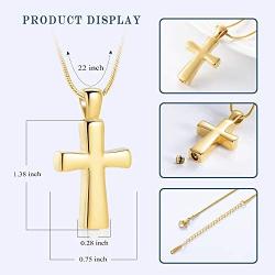 zeqingjw Cross Urn Necklaces Cremation Jewelry for Ashes Pendants Stainless Steel Memorial Keepsake Ash Jewelry