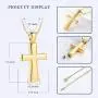 zeqingjw Cross Urn Necklaces Cremation Jewelry for Ashes Pendants Stainless Steel Memorial Keepsake Ash Jewelry