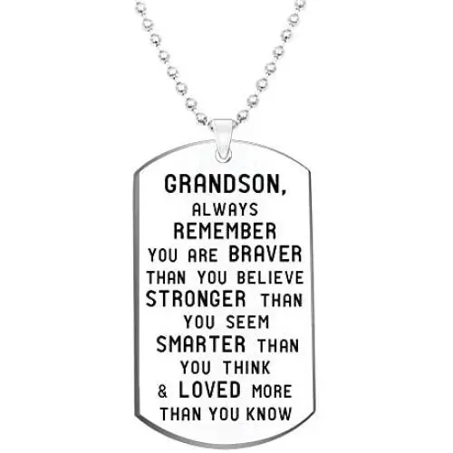 Elegant Chef Grandson Inspirational Jewelry Necklace Gift- Always Remember You are Braver Than You Believe Elegant Chef Grandson Inspirational Jewelry Necklace Gift- Always Remember You are Braver Than You Believe