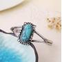 Cafurty 2015 New Arrival Movie Twilight Bella Bangle Vintage Silver Plated Natural Turquoise Alloy Bracelet For Women